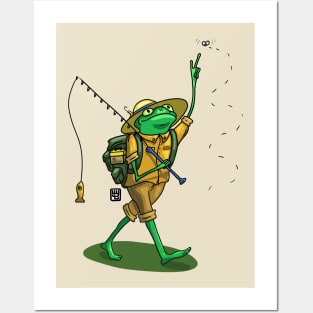 Fisherman Frog Posters and Art